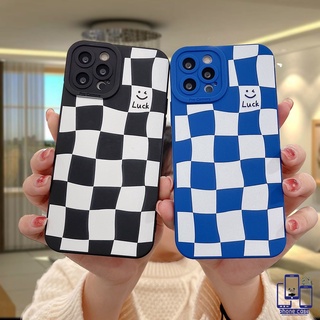 เคส Compatible For IPhone 6Plus 6SPlus 6 6S 7 8 Plus SE 2020 7Plus 8Plus X XS XR XSMAX เคสโทรศัพท์มือถือแบบนิ่ม ลายการ์ตูนหน้ายิ้ม กระดานหมากรุก สําหรับ เคสไอโฟน 11 11PRO 11PROMAX 12 12PRO 12PROMAX 13 13PRO 13PROMAX Phone Case