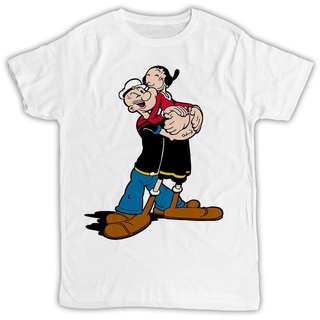 Mashoo Popeye มะกอก Oyl รักเหมาะของขวัญออกแบบตลกแขนสั้นผู้ชายเสื้อยืดเสื้อยืดขนาดใหญ่สําหรับผู้ ;4L