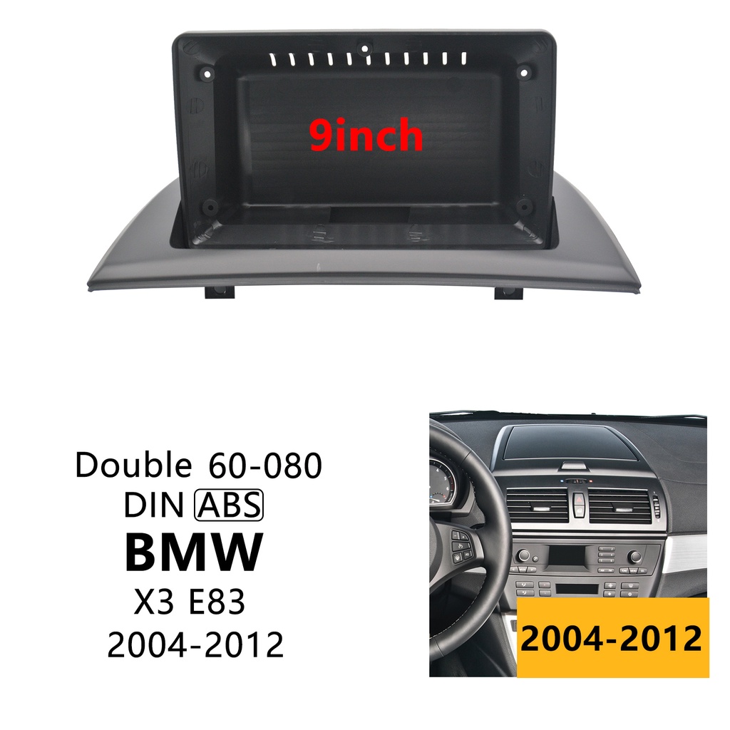 แผงเครื่องเล่น MP5 วิทยุ Fascia กรอบ 9 นิ้ว สําหรับรถยนต์ 2004-2012 BMW X3 E83 Android 2Din