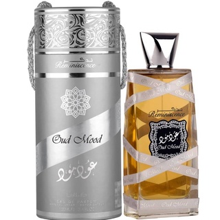 น้ำหอมอาหรับ Oud Mood Silver by Lattafa Original with 3D Sticker 100ml