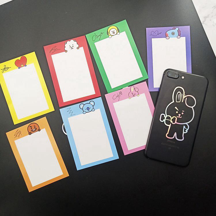 KPOP BTS BT 21 เลเซอร์ berwarna-Warni Stiker ลายการ์ตูน