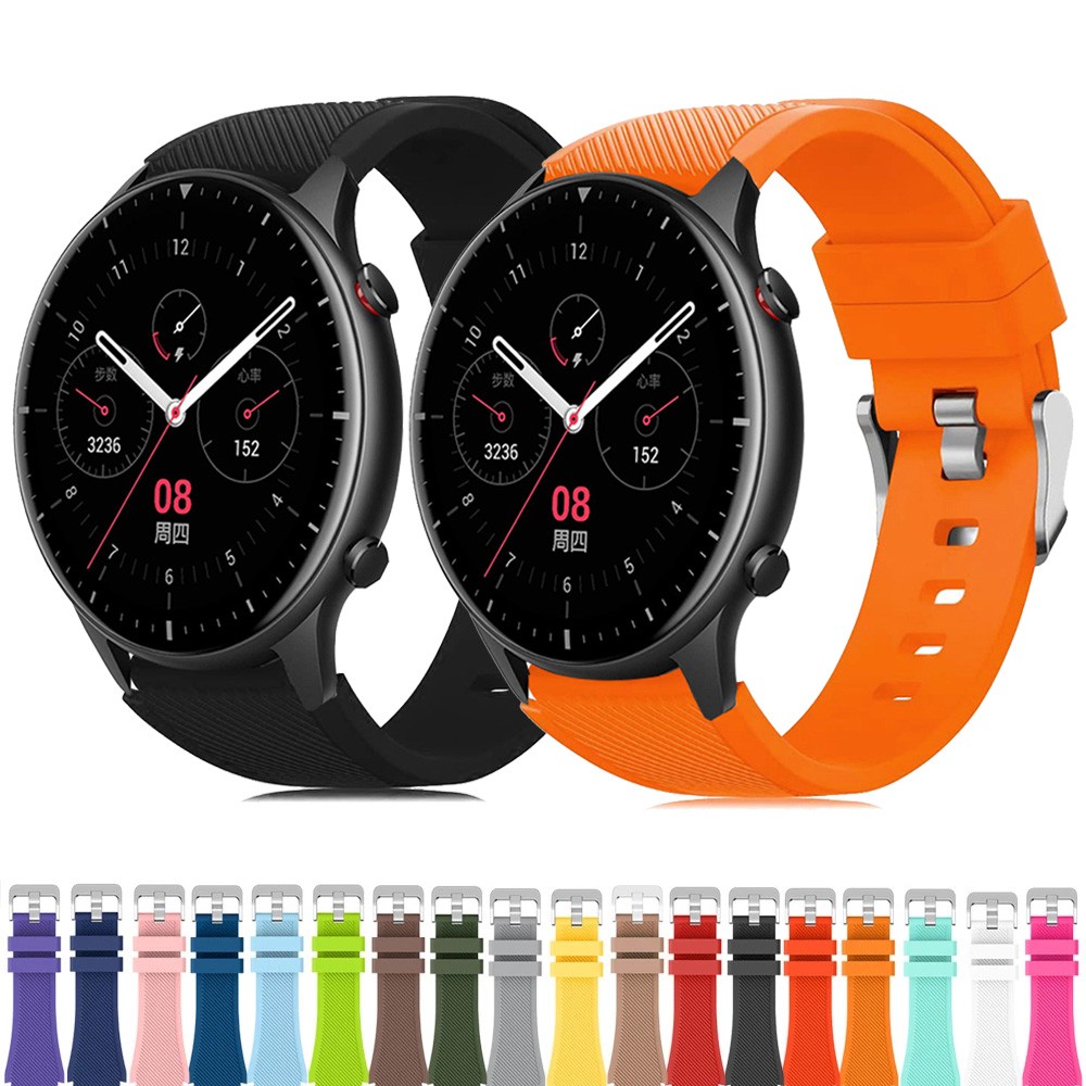 สายรัดซิลิโคนขนาด 22 มม. สําหรับ Amazfit GTR 4 3 Pro GTR2 / Balance 2 / Cheetah Pro / Pace / GTR 47mm