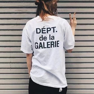 ผ้าฝ้าย 100%เสื้อยืดแขนสั้น พิมพ์ลายตัวอักษร GALLERY DEPT แฟชั่นเรโทร สไตล์ฝรั่งเศส สําหรับผู้ชายS-5XL