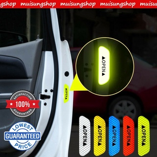 MUISUNGSHOP 4ชิ้น/ชุด   เทปสติกเกอร์เรืองเเสง สำหรับติดประตูรถยนต์