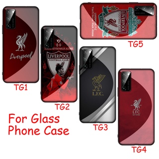 เคสกระจกนิรภัย ขอบนิ่ม ลายโลโก้ Liverpool Club RCZ57 สําหรับ Oppo A5 A9 2020 A92 A72 A52 F7 F9 F11Pro