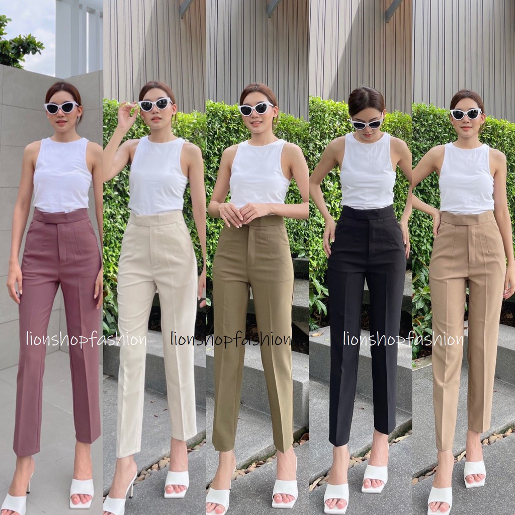 กางเกง 8 ส่วน เอวสูง ขอบเอวยื่นติดตะขอ ซิปหน้า มีกระเป๋า2ข้าง ยาว37นิ้ว ผ้าเปเป้ ผ้าใส่สบาย งานขายดี ส่งเคอร์รี่ทุกวัน