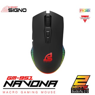 SIGNO E-Sport GM-951 (Black) NAVONA Macro Gaming Mouse (เกมส์มิ่ง เมาส์)