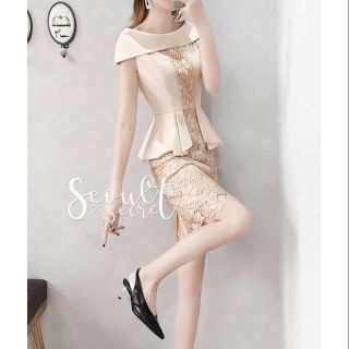 Seoul Secret Say...Minidress Lace Design expensive Cream coler