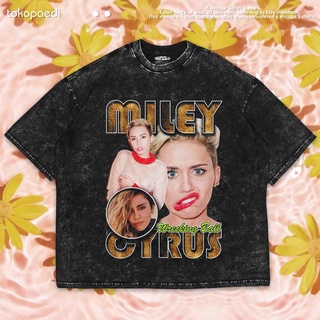 เสื้อยืดผ้าฝ้ายพิมพ์ลายขายดี Miley CYRUS โอเวอร์ไซซ์ | เสื้อยืด ขนาดใหญ่ | เสื้อยืด พิมพ์ลายซักผ้า | วินเทจ | หินล้าง |