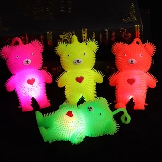 ของเล่นนุ่มนิ่ม บีบได้ มีไฟ led หมีนิ่ม หนอนนิ่ม เม่นน้อยนุ่มนิ่ม ของเล่นเด็กนุ่มนิ่ม ตุ๊กตานุ่มนิ่มมีไฟ led