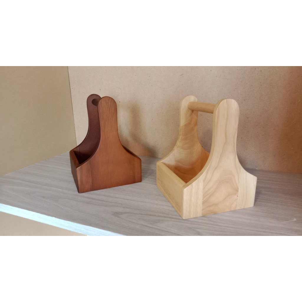 ตะกร้าใส่เครื่องปรุงไม้ แบบไม้ยาง Spice Rack (มีขนาด เล็ก/กลาง/ใหญ๋) - รูปที่ 4