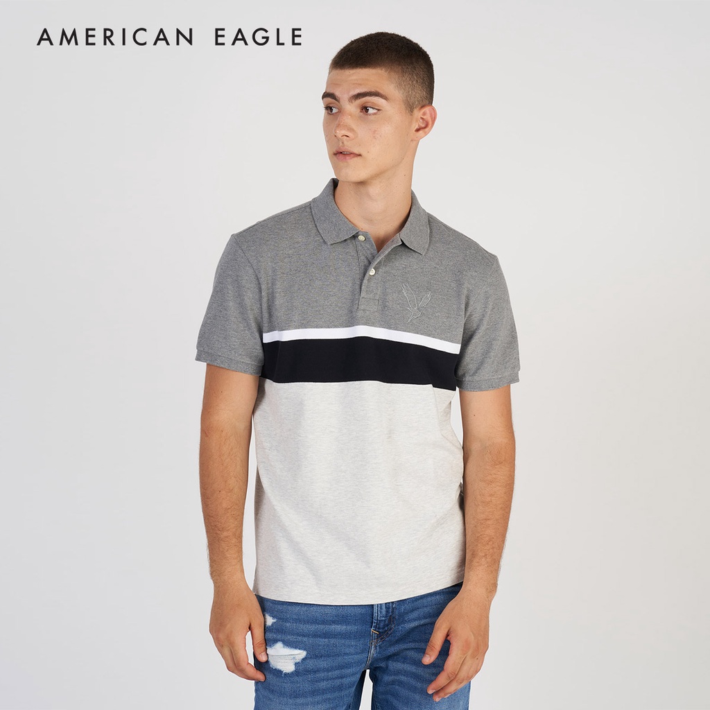 American Eagle Colorblock Icon Polo Shirt เสื้อโปโล ผู้ชาย คัลเลอร์บ ...
