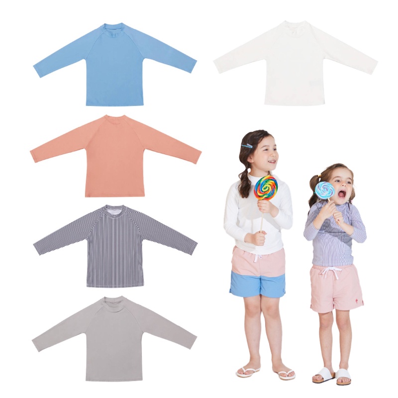 KIDSUMPLAY T-SHIRT RASH GUARD เสื้อว่ายน้ำแขนยาวกัน UV สำหรับเด็ก (CREORA/RADILON)