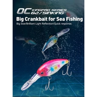 Kingdom OC-62 Crankbait Fishing Lure 62mm 21.8g Minnow Sinking & Floating Trolling Retrieving ประดิษฐ์ ABS Lure เหยื่อ Hard Wobblers ตกปลาทะเลเหยื่อตกปลาปลาคาร์พ