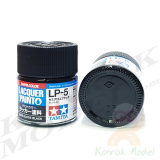 สีทามิย่าสูตรแล็คเกอร์ Tamiya Lacquer paint LP5 Semi Gloss black 10ML