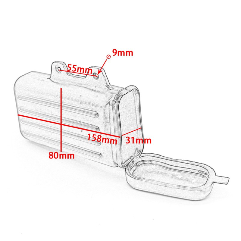 Cassetta Degli Attrezzi Per Moto DR250, Djebel, TW200, TW225 - In Plastica Nera, Dimensioni Compatte, Facile Installazione