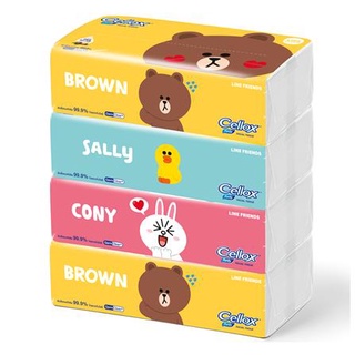 ทิชชู่ กระดาษเช็ดหน้า CELLOX LINE FRIEND 115 แผ่น แพ็ค 4 ชิ้น กระดาษชำระ