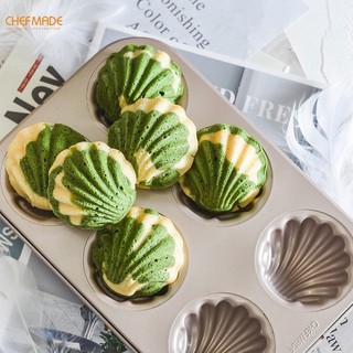 CHEFMADE พิมพ์มาเดอลีน พิมพ์หอย  Madeleine cake mold 6 Cavity Non-Stick WK9113