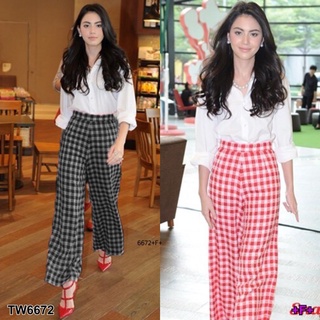 👗Pfashion [ส่งไว!!🚛] P6672  Set เสื้อเชิ้ต+กางเกงลายสก็อต  Set shirt + plaid pants