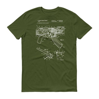 เสื้อยืดแฟชั่น แขนสั้น พิมพ์ลายปืนไรเฟิล AK-47 AK-47 AK-47Size S-5XL