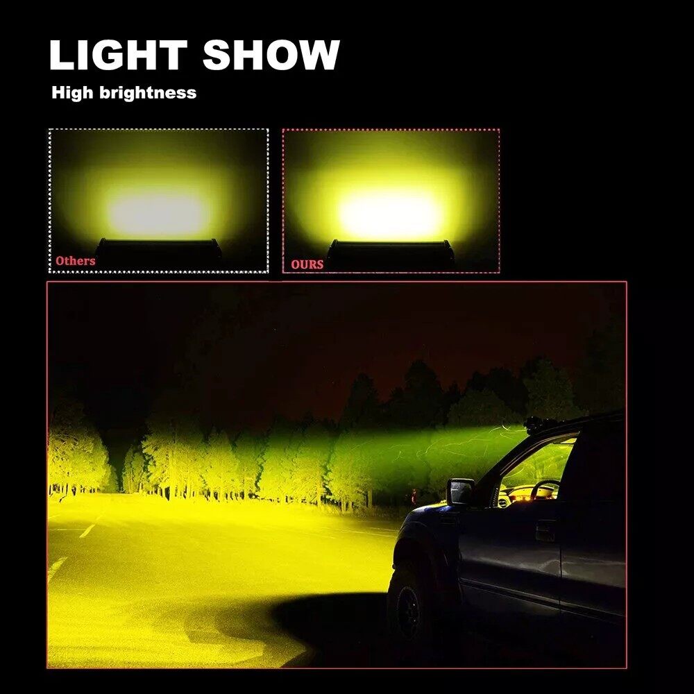 เเพค 2ชิ้น สว่างตาเเตก! LED สีเหลือง SPOT BEAM US 200W ไฟสปอร์ตไลท์รถยนต์ ไฟช่วยตัดหมอก 12V-24V