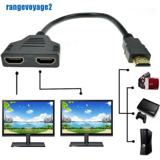 (Range) ใหม่ อะแดปเตอร์สายเคเบิ้ล 1080P Hdmi Port Male To 2 Female 1 In 2 Out