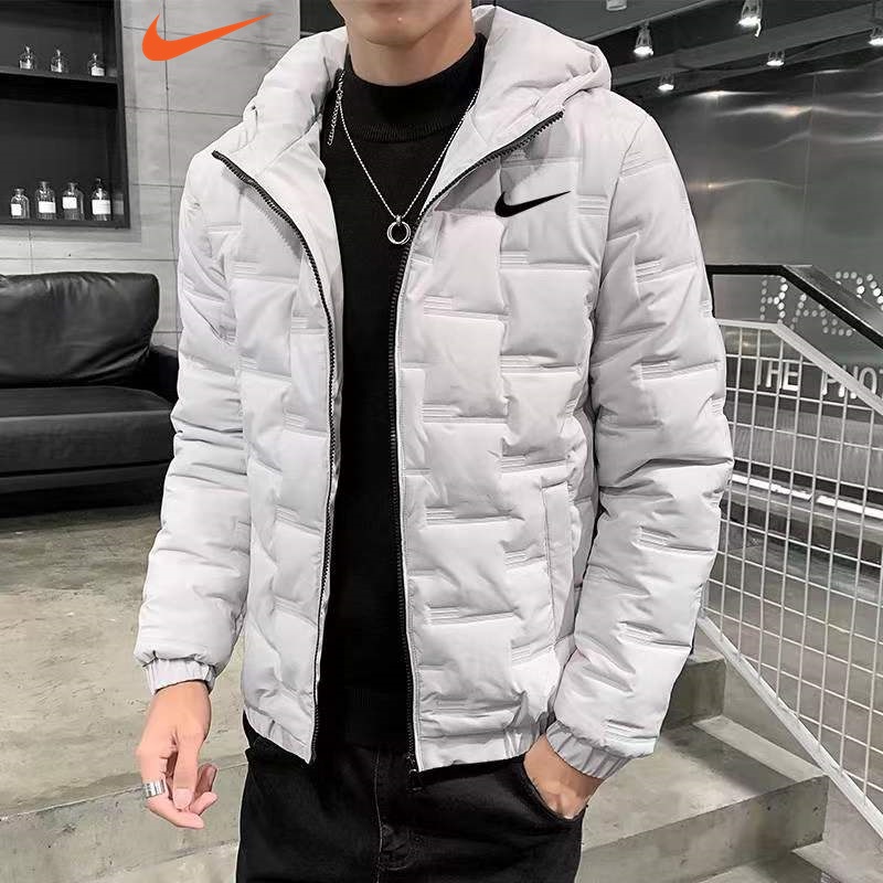 Nike Men 's and Women 's Winter Windproof and Warm White Duck Down Jacket Couples Fashion Trend Cotton Clothes