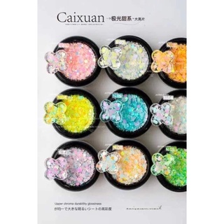 มาใหม่ค่ะ9สีแถมชาร์ททาแล้วเรียบร้อยค่ะ สีกลิตเตอร์ค่ะ caixuan กระปุกเนื้อแน่นมากค่ะสินค้าพร้อมส่ง