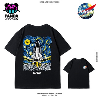 NASA ร่วมแบรนด์ Van Gogh Starry Sky ชุดเสื้อผ้านักบินอวกาศเสื้อยืดร้านเรือธงเว็บไซต์อย่างเป็นทางการผู้ชายและผู้หญิงคู่สว