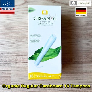 Organyc® Organic Regular Cardboard 16 Tampons ผ้าอนามัยแบบสอด 16 ชิ้น ออแกนิก สำหรับวันมาน้อย (Unsurpassed Absorbency)