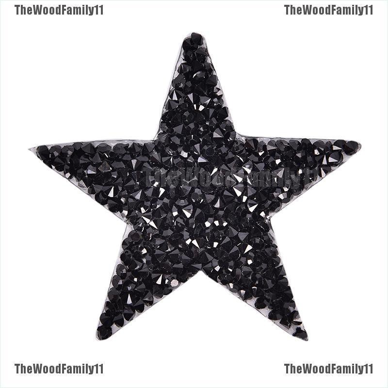 [THF] 6 cm star design hotfix rhinestone motif iron on patches applique ...