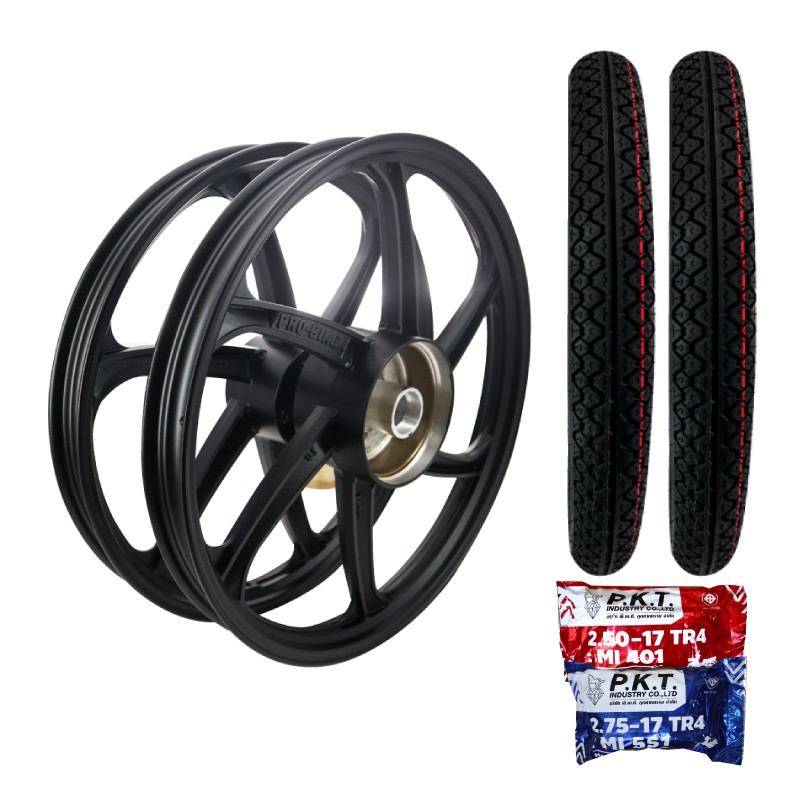 (ชุดใหญ่)ล้อแม็คเวฟ110i 12-19,WAVE-125i ปี12 ปลาวาฬ 6ก้าน +PKTยางนอก 250-17, 275-17 MO601 +PKTยางใน 250-17, 275-17 - รูปที่ 2