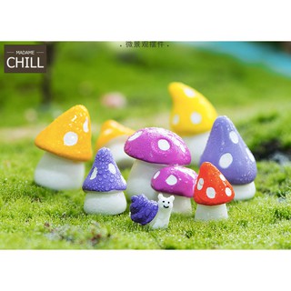 [MC805] ตุ๊กตุ่นจิ๋ว เห็ดหลากสี 🍄 (1 ดอก ราคา 9, 12 บาท)