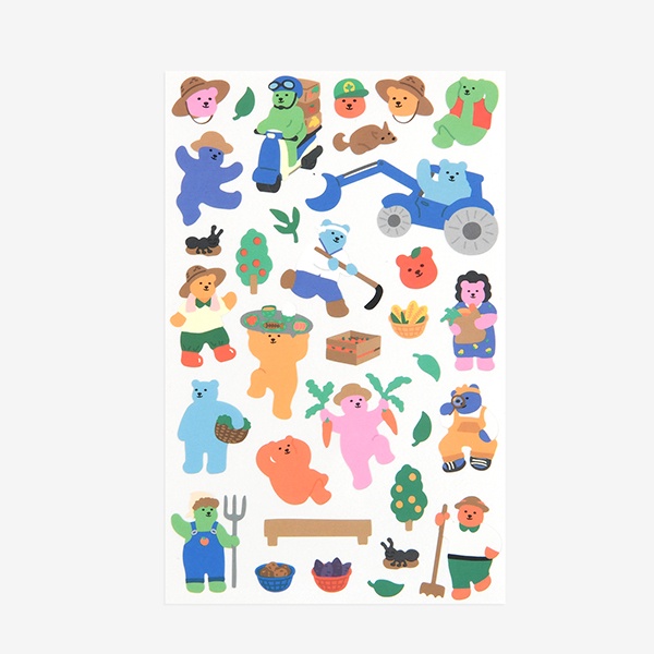 Jelly Bear Sticker ลาย 25-36 สติ๊กเกอร์เจ้าหมีจิ๋ว จาก Dailylike ลิขสิทธิ์แท้