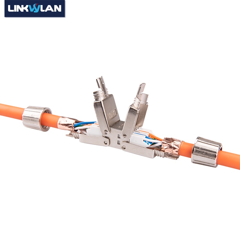 Linkwylan LW-CEC-C7S Cat6A Cat7 Cable Extender Junction Adapter กล่องเชื่อมต่อ RJ45 Lan Cable Extension Connector Full Shielded Toolless
