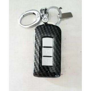 เคสกุญแจ ลายเครฟล่า MITSUBISHI (KOS KEY) + พวงกุญแจ