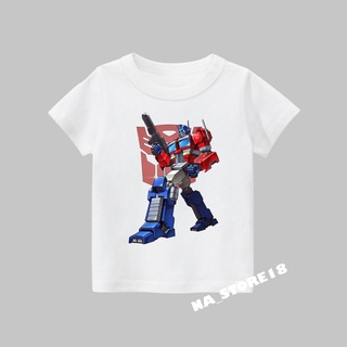 เสื้อยืดพิมพ์ลายเสื้อยืดเสื้อยืด พิมพ์ลาย TRANSFORMERS OPTIMUS PRIME คุณภาพสูง สําหรับเด็กS-4XL