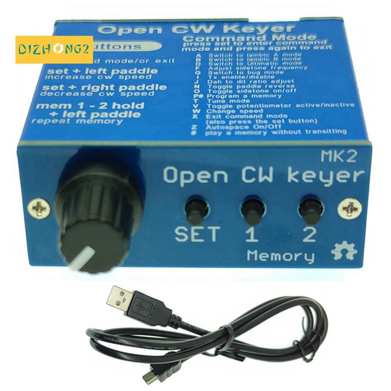 เปิด CW Keyer MK2 KIT พร้อมเคสโลหะ CW Keyer MK2 KIT CW ความเร็วปรับได้ตั้งแต่ 1 ถึง 999 WPM