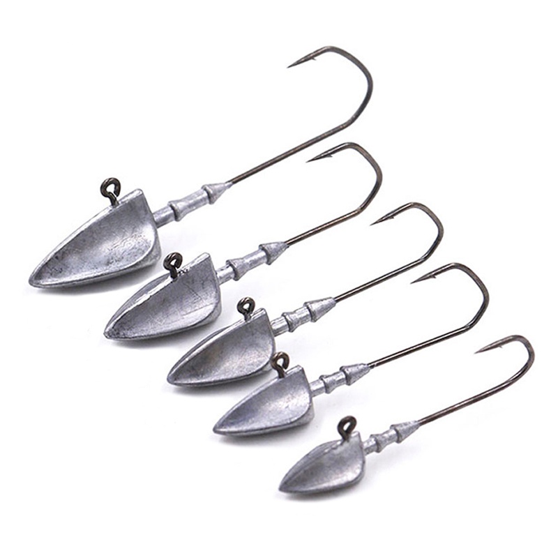 เดินปลา หัวตะกั่ว Hook Lure Jig Head สีหลากหลาย สำหรับตกปลา ขนาด 3.5-20 กรัม แพคเกจ 5 ชิ้น