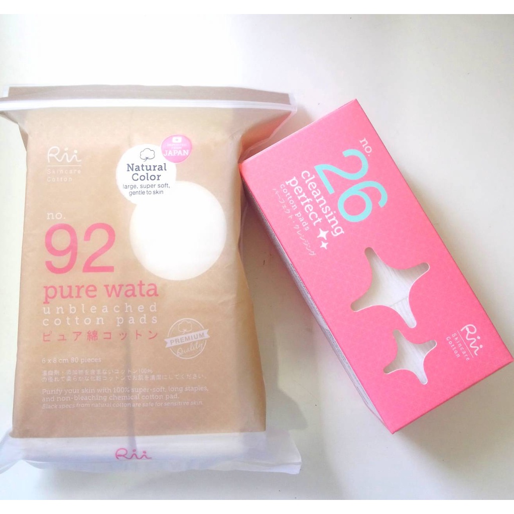 Rii สำลี ริอิ สำลีเช็ดหน้า สำลีแผ่น สำลีไม่ฟอกสี สำหรับเช็ดล้างเครื่องสำอางค์ อ่อนนุ่มเป็นพิเศษ