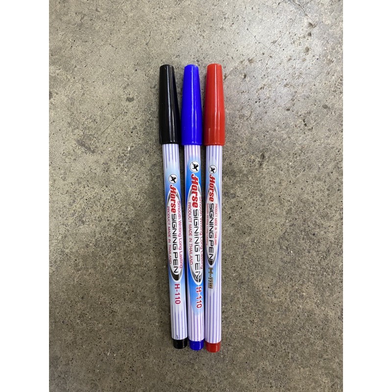 ปากกาตราม้า HORSE ปากกาเมจิ ปากกาเคมี หัวเล็ก สีดำ สีแดง สีน้ำเงิน