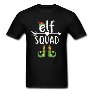 [S-5XL] เสื้อยืดคอกลม ผ้าฝ้าย พิมพ์ลายการ์ตูน Elf Squad Christmas แฟชั่นสําหรับผู้ชาย นักเรียน