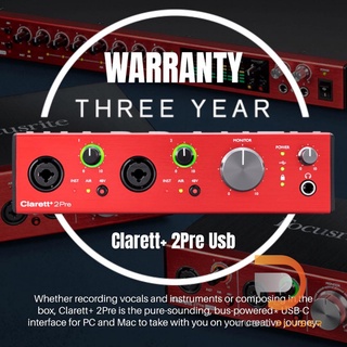 Focusrite CLARETT+ 2Pre Focusrite CLARETT+ 2Pre | ออดิโอ อินเตอร์เฟส PURE-SOUNDING 10-IN/4-OUT AUDIO INTERFACE ประกัน3ปี