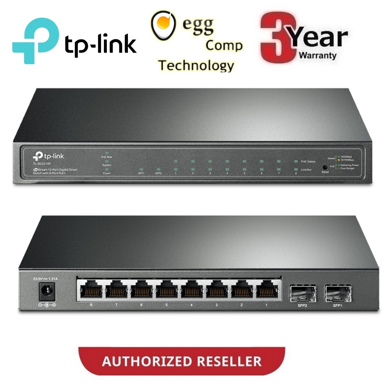 TP-Link TL-SG2210P 8-PORT POE GIGABIT 2 SFP SWITCH
