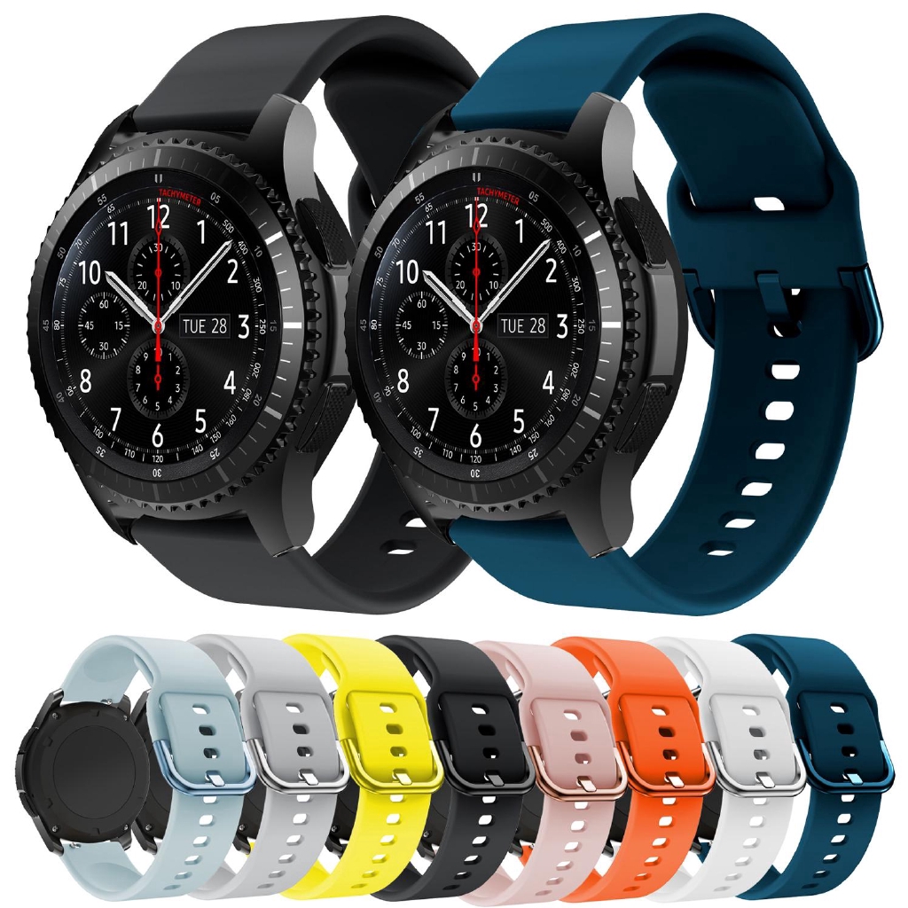 สายนาฬิกาข้อมือซิลิโคนสําหรับ samsung gear s3 frontier classic sport wristband 22 มม.