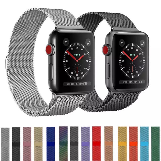 สายสแตนเลสลูป สำหรับ apple watch Stainless Steel Mesh Milanese Loop metal watchband
