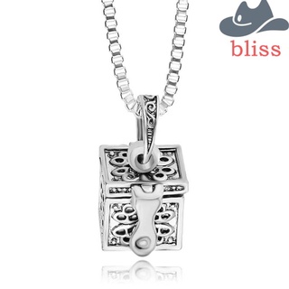 Bliss สร้อยคอ จี้รูปขวดโหล สไตล์โบราณ สีเงิน เปิดได้