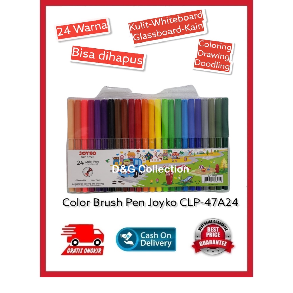 COLOR BRUSH PEN JOYKO COLOR BRUSH PEN 24 สี CLP-47A24