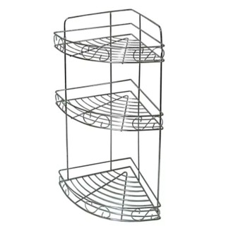 ชั้นวางของเข้ามุมแบบตั้งพื้นและแขวนสแตนเลสแท้ 3 ชั้น