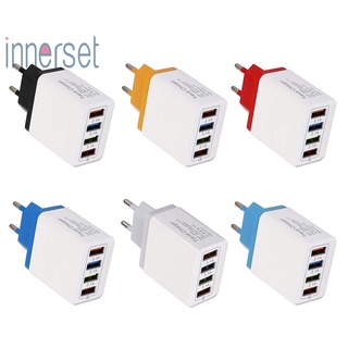 [Innerset] อะแดปเตอร์ชาร์จโทรศัพท์มือถือ ปลั๊ก Eu 3A 4 สี ชาร์จเร็ว สําหรับเดินทาง